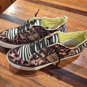 Jellypop Leopard and Stripe Women's Sneakers